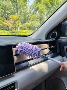 Cepillo mini para limpiar el coche, herramienta de limpieza de microfibra extensible y flexible para la limpieza del hogar y el interior del coche - Material de poliéster - A - Ver 6