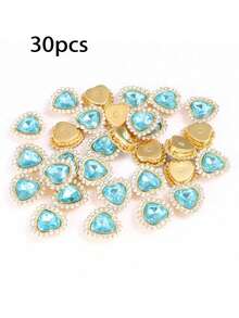 30pcs/Set Colorful Heart Rhinestone DIY Accessories, Random Color - Multicolor - View 20
