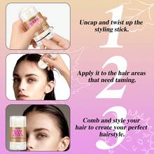lockmio Barra de cera para peinar el cabello natural y suave, cera sólida para domar el cabello encrespado, fijación fuerte y duradera sin rigidez, bálsamo de cera para el cabello portátil para viajes, incluye 3 peines y pinzas de cocodrilo - L-40wax-16wax-3comb-2clip-5pcs - Ver 7