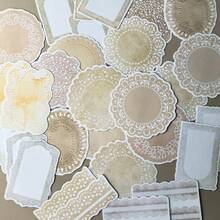 1 Pack 30pcs Vintage Soft Lace Pattern Stickers DIY Decoration Scrapbook Collage Material - BQ345 - View 7