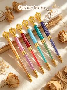 Custom Engraved Personalized Quicksand Ballpoint Pen, Custom Ballpoint Pen, Anniversary Gift, Bridesmaid Gift, Wedding Gift, Valentine's Day Gift - Round - View 6