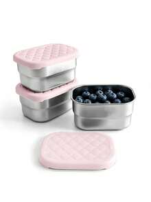 1pc 8oz Stainless Steel Snack Containers With Silicone Lids, Leak-Proof Small Food Storage Boxes, Reusable Metal Lunch - Multicolor - View 14