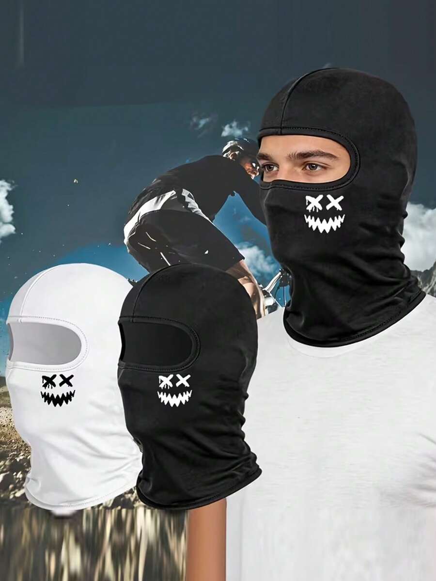 1pc/2pcs Unisex Printed Balaclava Face Mask UV Protection Windproof Scarf, Suitable For Hiking, Climbing, Fishing And Cycling - Style L - View 1