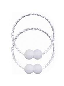 2pcs Magnetic Curtain Tiebacks, Polyester Rope Curtain Buckles, Modern Style Curtain Fasteners, Suitable For Home And Office Decor - Multicolor - View 17