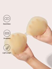 Lignisse Reusable Silicone Adhesive Bra For Women, Strapless Backless Sticky Push Up Bra, Invisible No Show Self Adhesive Bra For Wedding, Party & Everyday - Multicolor - View 2