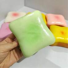 1件奶油牛奶吐司草莓奶油麵包模型，柔軟可擠壓壓力緩解玩具，逼真食物裝飾品，桌面裝飾收藏品，生日派對畢業禮物 - 彩色 - 查看 10