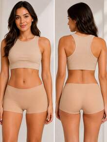 Kit 3 Calcinha Boxer Feminina Sem Costura Cueca Feminina - Multicolorido - Visão 5