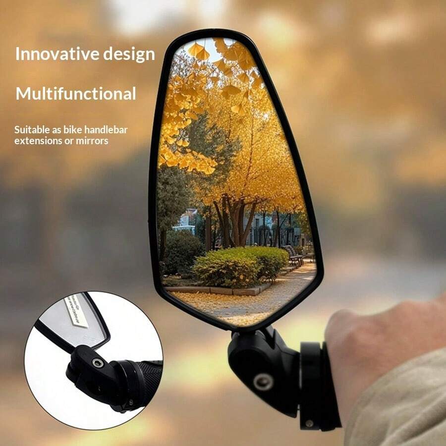 Espejo retrovisor ajustable 360° para bicicleta de montaña, superficie de espejo romboidal de alta definición, espejo retrovisor ocultable - Multicolor - Ver 1