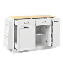 Modern Sideboard With Various Drawers, Buffet Cabinet With Waste Bin Compartment And External Spice Rack For Dining Room, Living Room And Kitchen (White) - White - View 8
