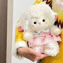 11.81inch Cute Fluffy White Sheep Wool Plush Toy - Super Soft And Skin-Friendly.Silicone Doll Full Silicone Body Plush Anime Figure Stuffed Animal Teddy Bear - Multicolor - View 9