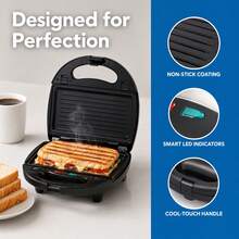 3-In-1 Sandwich Maker, Panini Press & Waffle Iron 750W,  Removable Nonstick Plates, Dual LED Indicators, Cool-Touch  Locking Handle, Easy Clean, For Grilled Cheese, Steak,  Breakfast Toast,304 Stainless Steel, Black - US A Type Plug(110-127V) - View 6