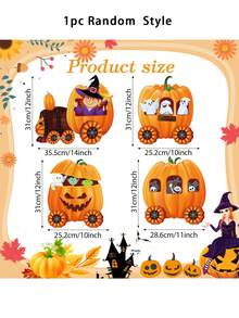 4pcs Thanksgiving Pumpkin Patch Outdoor Decor, Skeleton Train Patch Sign, Yard Stake Autumn Decorations, Yard Stake Lawn Sign Suitable For Outdoor Lawn Garden Thanksgiving, Autumn Harvest Lawn Outdoor Garden Farmhouse Thanksgiving Party Decor, Home Porch Wall Indoor Outdoor Decoration (Pumpkin Color, Yellow) - Multiple Styles - View 10