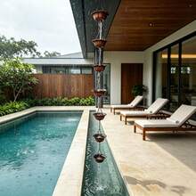 Metal Lotus Rain Chain, Decorative Rain Chain For Garden, Yard, Patio, Eaves - Lotus Cup Rain Chain - View 4