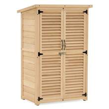Outdoor Storage Cabinet, Wooden Storage Shed With Latch, Outside Garden Tool Shed With 2 Doors For Patio Yard Lawn, 0709 Natura - Multicolor1 - View 1