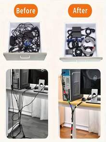 1 Rollo de Bridas de Gancho y Bucle Reutilizables para Modelado de Enredaderas/Gestión de Cables, Múltiples Tamaños Disponibles, Fuertes y Duraderos, Amarre Universal para Oficina Hogar / Jardinería, Reutilizable, Ordenado y Organizado, Regreso a la Escuela, Suministros de Oficina - Blanco - Ver 10