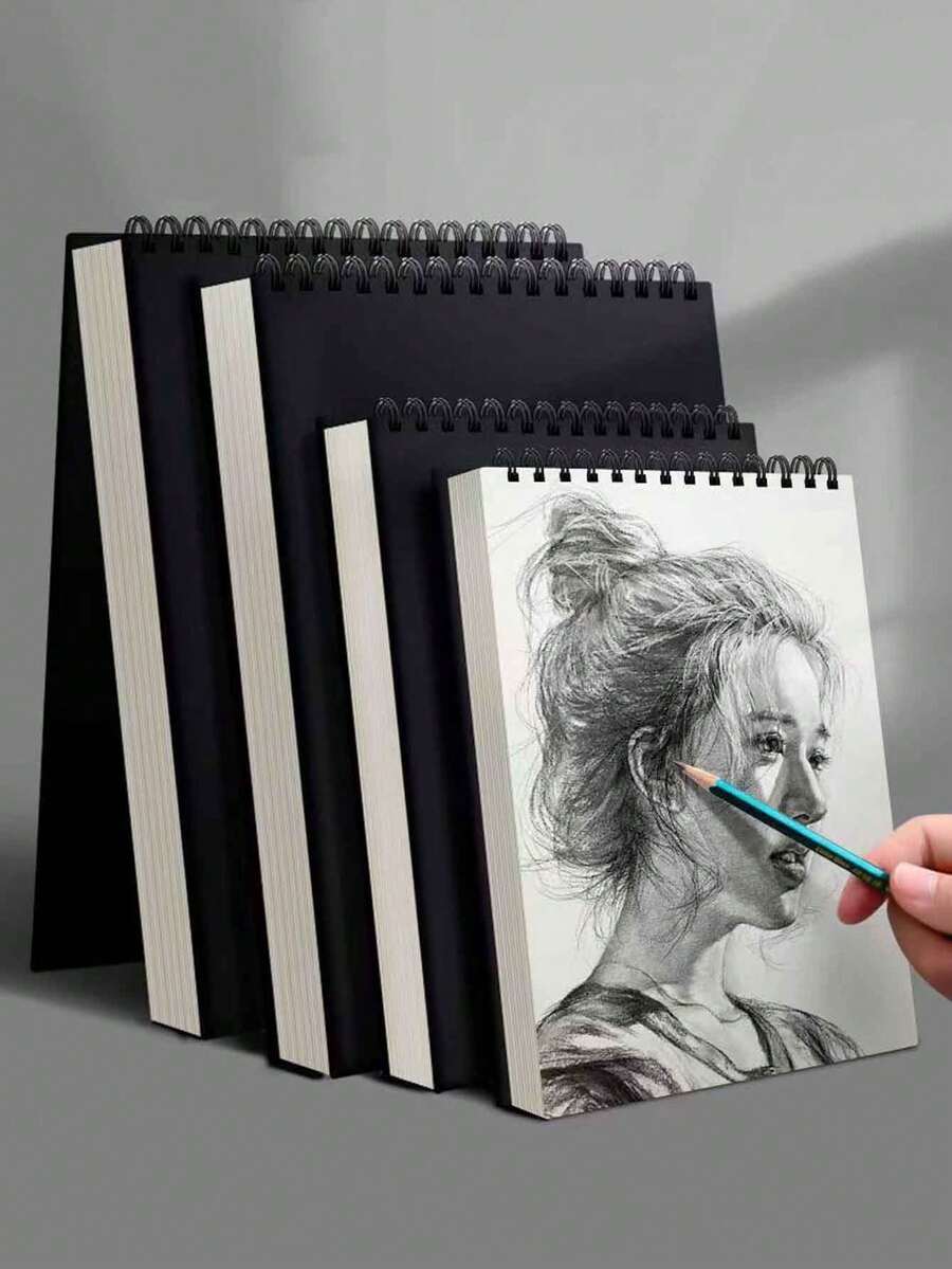 1PC 30 Sheets/Book Blank Notebook, Top Spiral Binding, Rectangular Sketch Paper, Suitable For Students, Adults And Artists, For Sketching, Painting, Note-Taking, Etc. Back To School Essential School Supplies - A - View 1