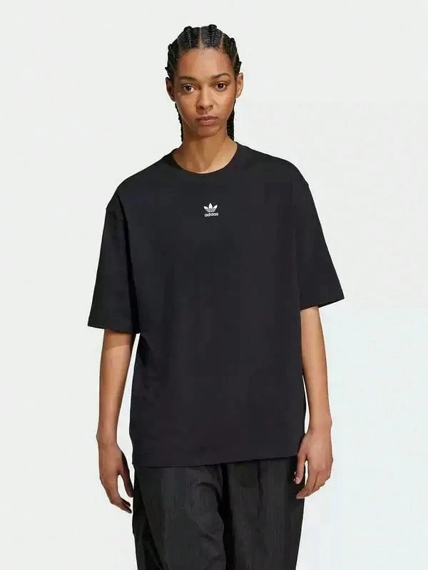 Adidas New ESS BOYFR TEE Women's Casual Sportswear Short-Sleeve Crew Neck T-Shirt - Black - View 1