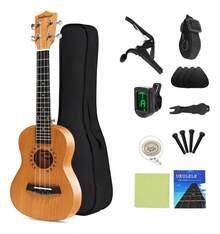 Foco My Lord FG880 Mahogany Concert Ukulele, 23" For Beginners With Accessory Pack - 棕色 - 查看 2