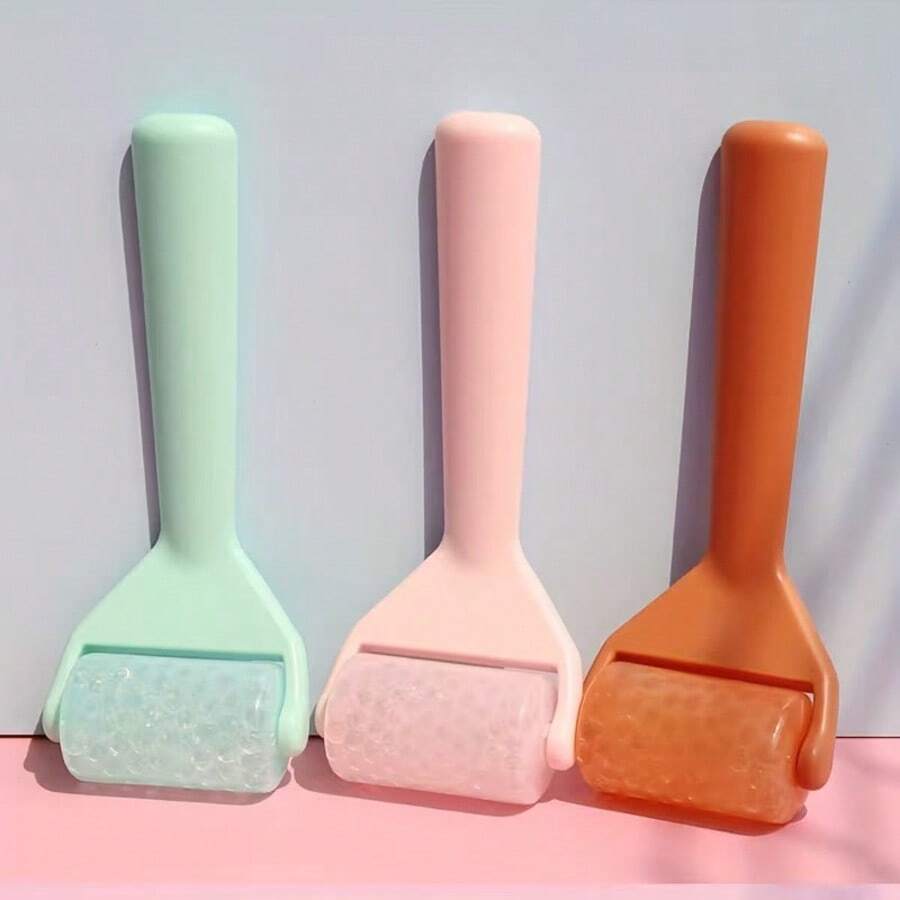 1Pc Macaron Color Facial Ice Roller, Reusable Cooling Roller, Reduce Eye Puffiness, Lift & Smooth Skin, Anti-Wrinkle Home Skincare Beauty Tool, Multiple Colors Available - Multicolor - View 1