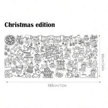 Kids Birthday Doodle Tablecloth, Thickened Children's Coloring Painting Party Cartoon Decoration, Disposable Waterproof Coloring Tablecloth, Multi-Functional Drawing Paper - Multicolor - View 9