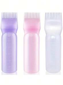 1pc Refillable Hair Oil Bottles With Precise Applicator Tip, Suitable For Hair Oil, Essence - Professional Salon Use, Refillable Styling Product Bottles - Multicolor - View 2