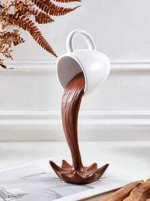 1 pieza, adorno de taza de café flotante 3D, adorno decorativo de taza de café de resina creativa con efecto antigravedad, adecuado para decoración del hogar, cafetería y accesorios de fotografía creativa - Multicolor - Ver 5