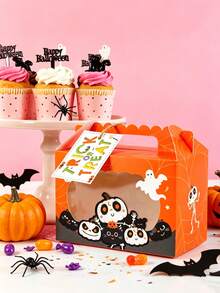 48/36/24/12pcs Halloween Pumpkin & Ghost Handheld Packaging Boxes, Halloween Party Gift Boxes, Candy & Cookie Packaging Boxes, Suitable For "Trick Or Treat" Activities And Holiday Decorations At Halloween Parties - View 4