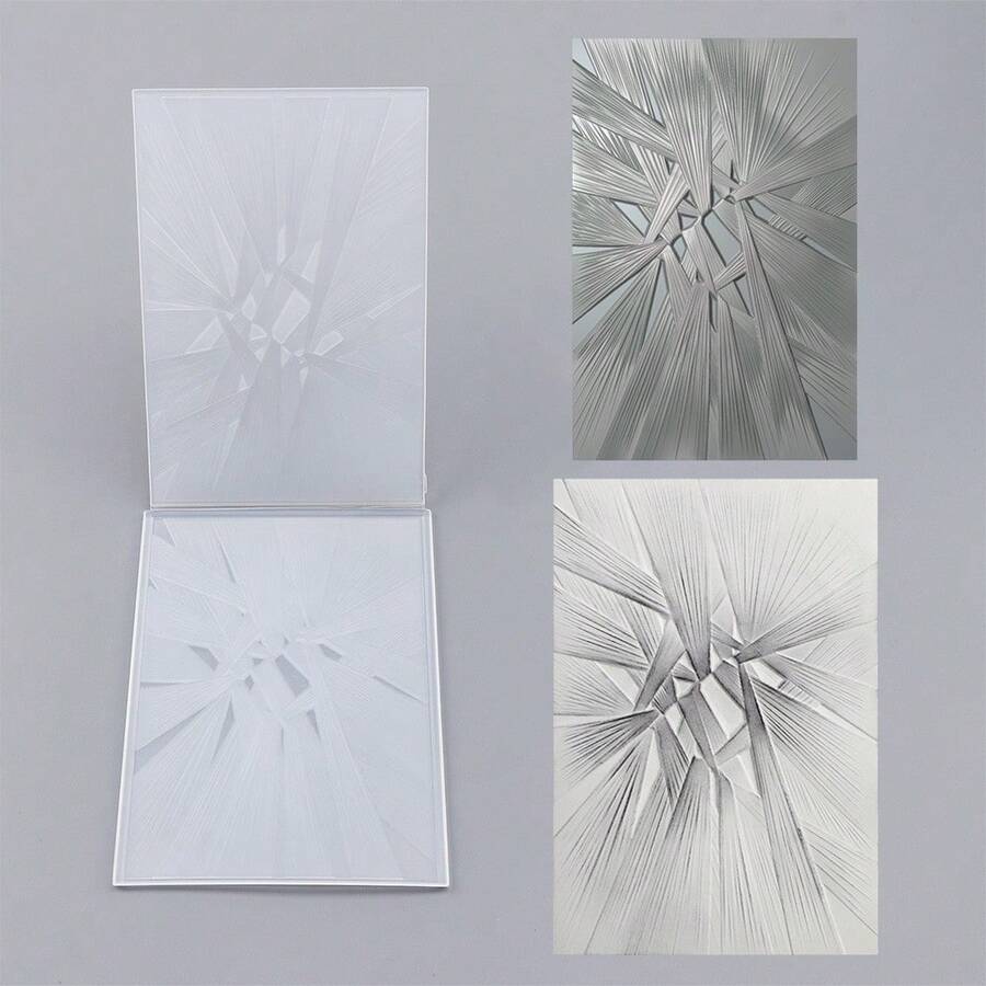 1pc 3D Embossed Folder, DIY Scrapbooking Supplies, Woven 3D Line Pattern Plastic Embossed Folder, Suitable For Card Making, Scrapbooking And Other Paper Craft Creations - Multicolor - View 1