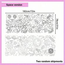 Kids Birthday Doodle Tablecloth, Thickened Children's Coloring Painting Party Cartoon Decoration, Disposable Waterproof Coloring Tablecloth, Multi-Functional Drawing Paper - Multicolor - View 7