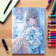 1本動漫女孩壓力釋放著色書，24頁厚紙，舒壓時尚美學創作，適合成人放鬆、家庭聚會與節日裝飾，父親節、萬聖節、聖誕節 - 單件 - 查看 14