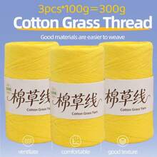 3捲裝棉草紗線 夏日熱銷馬卡龍扁平線 手作DIY鉤針草帽包材料 透氣輕盈清新色 夏日必備編織線 - 棉草3團 - 查看 10