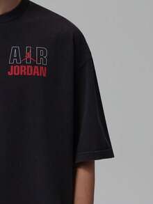 Jordan Men's AS FLT REIS LGND SS CREW Short Sleeve T-Shirt Knit Collarless Short TIF3117-010 - Black - View 5