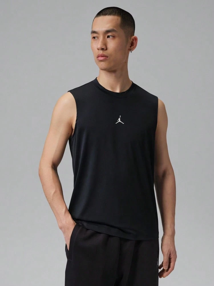 Jordan Men's Basketball Player Graphic Print Crew Neck Sports Tank Top - Black - View 1