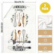 Personalized Kitchen Towel, Soft And Absorbent Microfiber Cloth For Cleaning, Decorative Custom Gift, Suitable For Housewarming/Birthday, For Mom, Friends, Neighbors - Multicolor - View 7