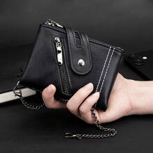 CarrKen New Vintage Fashion Men's Wallet, Large Capacity Multi-Function Snap Closure Wallet, Youth Student Versatile Multi-Card Holder, Gift For Men - Black - View 5