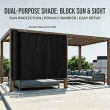 High-Density Thickened Privacy Anti-Peeping Sunshade Fabric, 90% UV Protection Garden Sunscreen Screen, Weather-Resistant Waterproof Outdoor Privacy Protection Net Curtain, Suitable For Balcony/Patio/Yard, Includes Cable Ties And Rope Installation Kit - Black - View 2