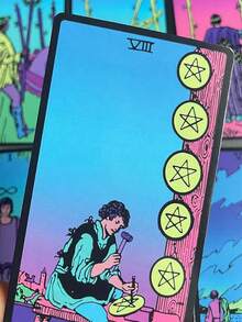 Neon Knight Tarot Cards 78 Pieces, Suitable For Beginners, Multi-Functional Divination Cards, Perfect Gift For Halloween, New Year And Christmas - Multicolor - View 7