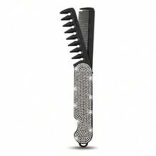 2-In-1 Shiny Rhinestone Hair Comb, Detangling And Styling Dual-Use Comb, Universal For Curly And Straight Hair, Full Rhinestone Styling Comb, Portable Travel Hair Tool; Comb | Salon Hair Care | Hair Tools | Styling Comb - Basic Model - View 16