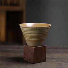 200ml Handmade Ceramic Pour-Over Coffee Cup Set | Integrated Cone-Shaped Filter And Cup Body Design | Reusable No-Filter Paper Brewing System | Rustic Stone Glaze With Wooden Tray | Suitable For Home, Office, Cafe, Camping, Travel, Tea And Coffee Lovers - Multicolor - View 21