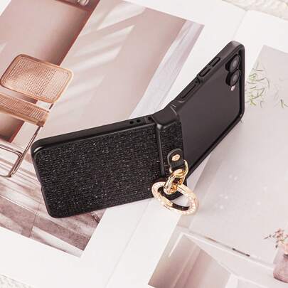 CHOKBODY Luxury Shiny Sequin Fashion Style, With Hinge Protection, With Artificial Diamond Plated Ring Buckle Foldable Phone Case Suitable For Samsung Galaxy Z Flip 7, 7FE, 6, 5, 4 5G Foldable Phone Protective Cover