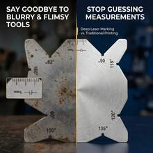 Stainless Steel Welding Square, Multi-Angle Measurement Template, High Precision Woodworking Marking Tool - A - View 1