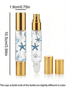 便攜旅行迷你可充電香水噴霧瓶 (10ml) - 採用 2 合 1 雙端設計，具備滾珠與噴霧功能。裝飾有櫻桃與蝴蝶結圖案，呈現精緻美感。 - 彩色 - 查看 8