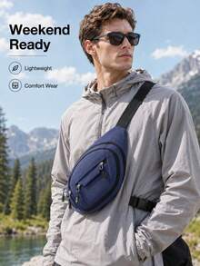 Unisex Waist Bag With Adjustable Shoulder Strap And Multiple Zipper Pockets, Suitable For Outdoor Sports, Commuting And Multi-Functional Travel, Available In Multiple Colors - Multicolor - View 6