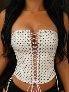 Top bandeau sexy cu legătură în față pentru fată, modă Y2K casual de vară pentru petreceri, vacanțe și ieșiri, pentru femei - Multicolor - Vizualizare 3