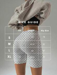 FWH Vintage klassische Polka-Dot-Mode, für den Sommer, lässig ohne Enge, vielseitig für Büro, Fitnessstudio, Damen All-Match Sportshorts Weiß - Weiss - Übersicht 2