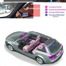 Camara Espejo Retrovisor Frente Y Trasera Auto Full Hd Dvr Ele-gate - A - Ver 7
