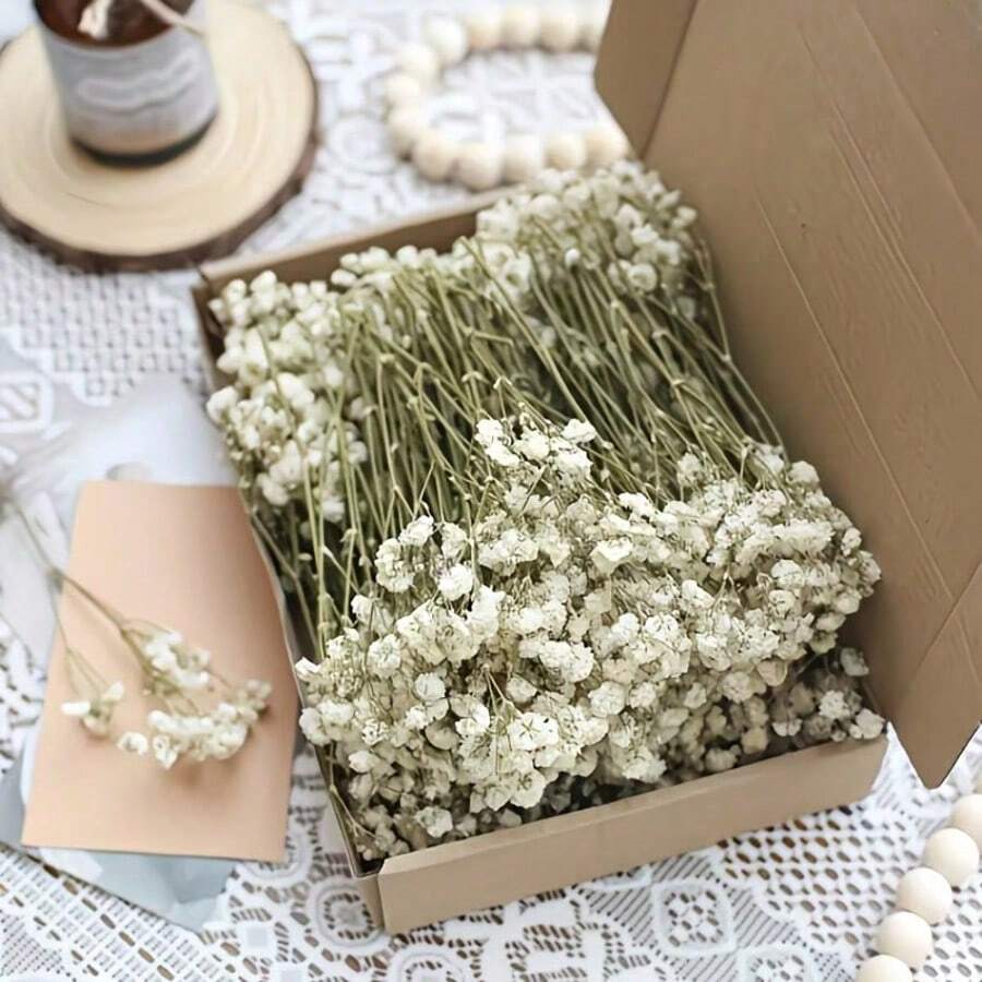 100/50pcs Mini Breathable Artificial Flowers, Realistic Baby's Breath And Other White And Pearl White Artificial Flowers - For Wedding Welcome Area, Dried Flowers, Boutonniere, Wedding Decoration, Invitation Envelope Decoration, DIY Crafts, Gifts - Multicolor - View 1