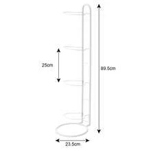 Basketball Ball Storage Rack Holder Organizer Football Volleyball Basket Stand - White, 4-Tier - 查看 8