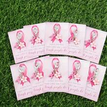 1/10pcs Pink Series Bowknot Cherry Blossom Keychain Set, An Uplifting And Inspiring Gift For Women... Suitable For Breast Cancer Awareness Month, Applicable For Bags, Pendants, Keychains, Accessories And Christmas - Multicolor - View 3