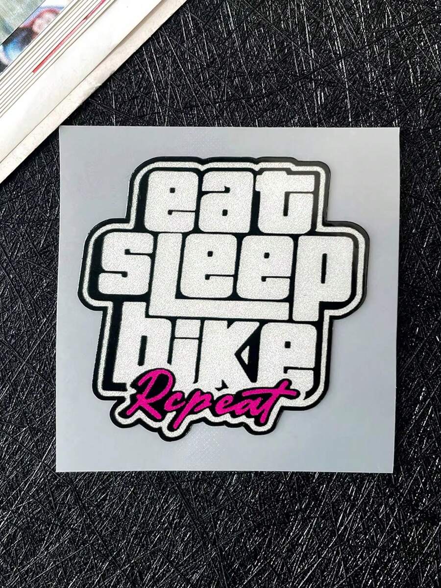 "Eat Sleep Ride Repeat" Waterproof Bicycle Stickers, Premium PVC Material Wear-Resistant Scratch-Resistant Decals, Suitable For Road Bikes, Mountain Bikes And Outdoor Use - Multicolor - View 1